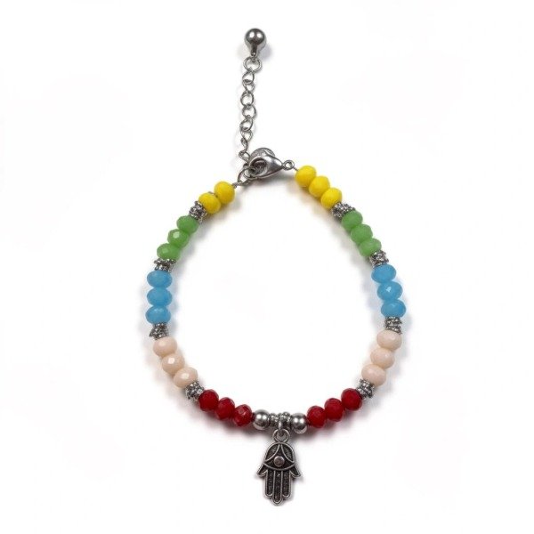Producto - Pulsera cristales con mano de fátima