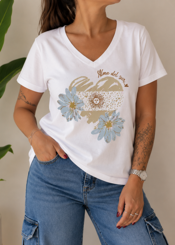 Producto - Remera de Algodon Argentina Blanco (Alma del Sur)