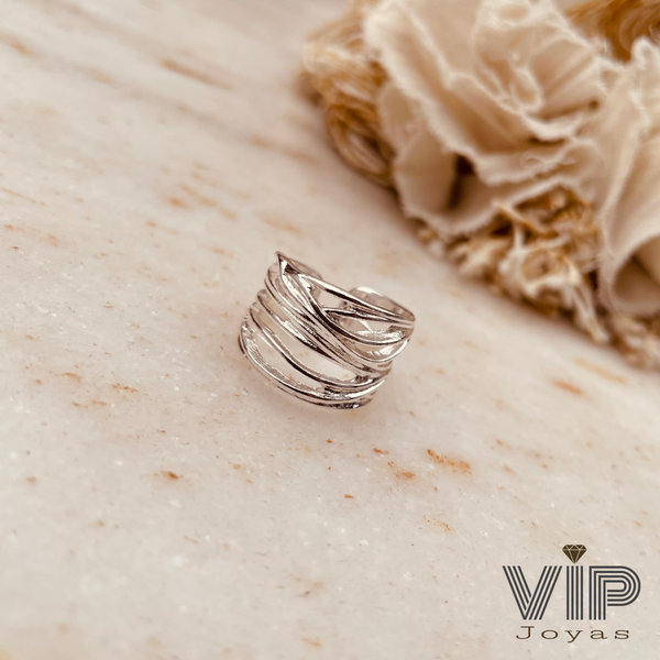 Producto - Anillo Ancho Hilos Regulable Baño Plata