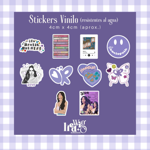 Producto - Pack 10 Stickers Vinilo OLIVIA RODRIGO #2