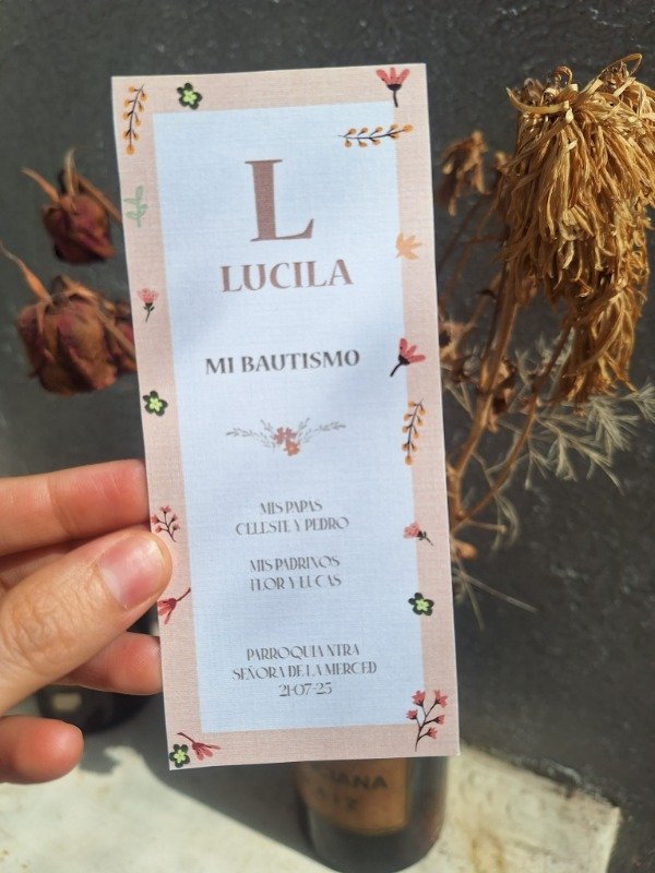 Producto - Estampita Bautismo "Lula" - 0