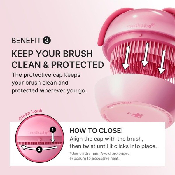 Producto - medicube Forever Cherry Hair Brush Rosa - 4