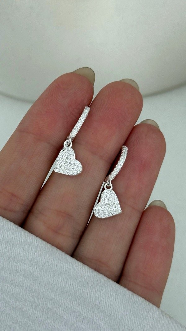 Producto - Argollas 12mm corazon cubic P925