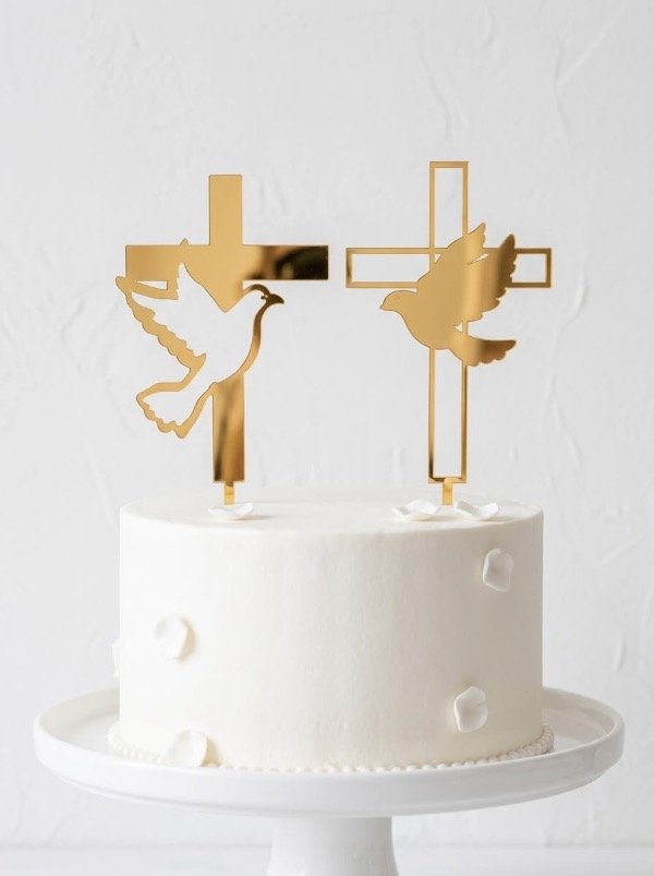 Producto - Topper borde torta Cruz comunión confirmación - 1