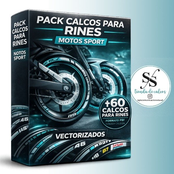 Producto - 60 DISEÑOS DE CALCOS PARA RINES DE MOTOS