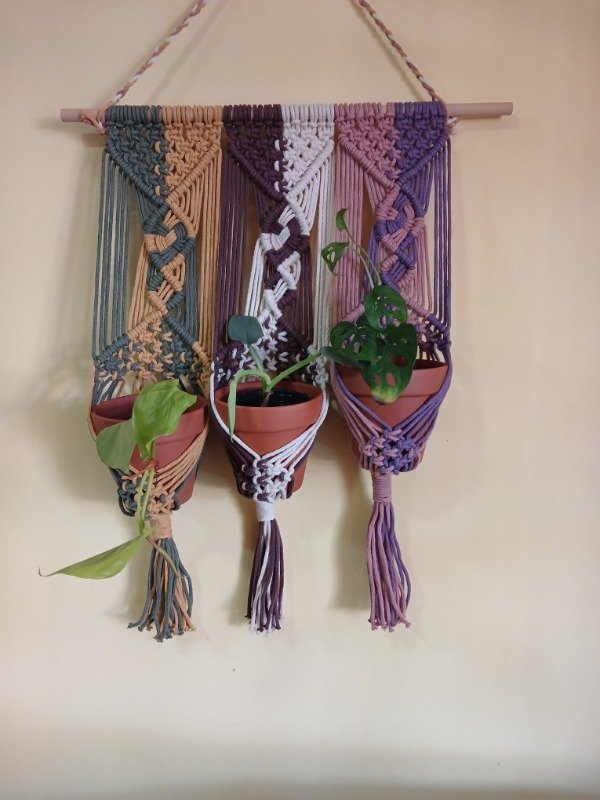 Producto - Portamaceta Colgante en Macramé- Triple