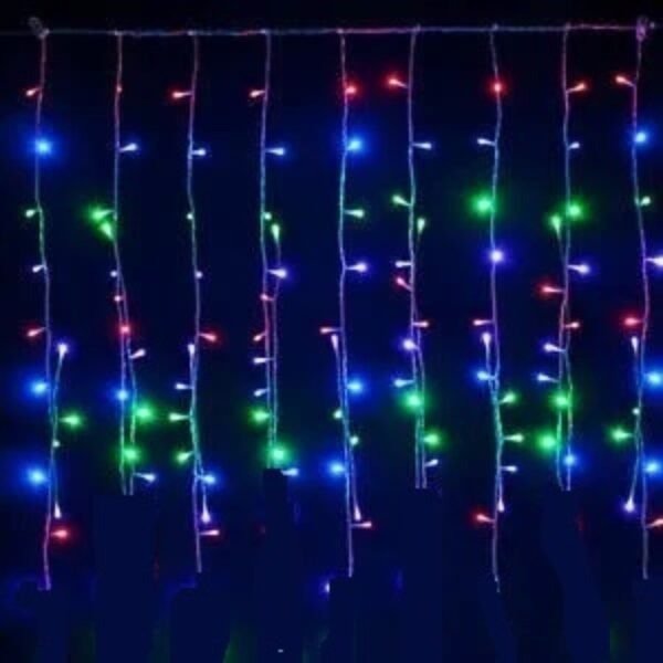 Producto - Cascada Lluvia 100 Luces Led Multicolor 3 Mts - 16 tiras diferentes largos