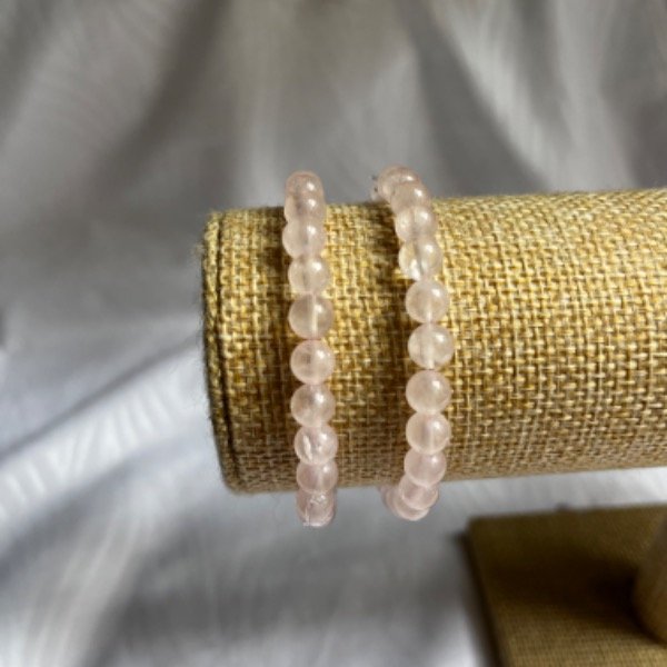 Producto - Pulsera Cuarzo Rosa Esferas Elástica 6mm
