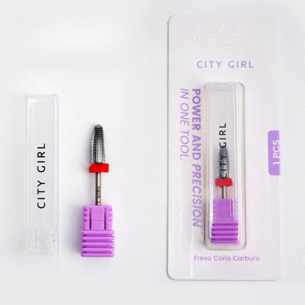 Producto - FRESA CONO DE CARBURO CINTA ROJA CITY GIRL