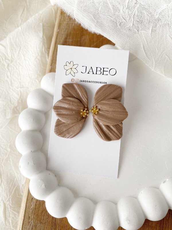 Producto - Aros media flor brown