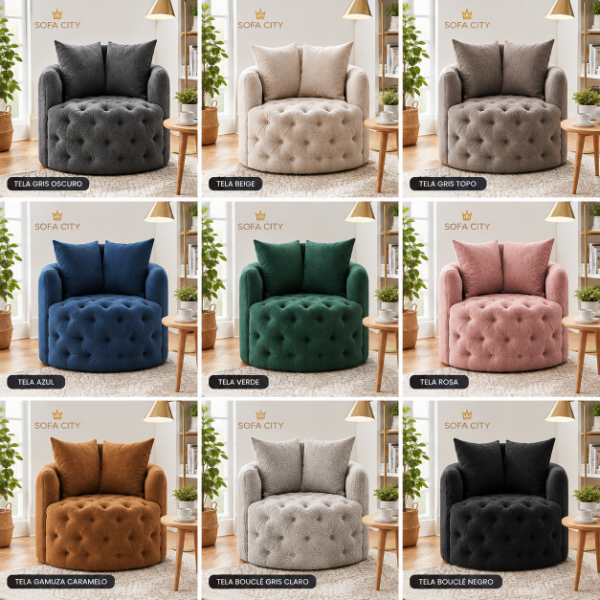 Producto - Puff Capitoné MOON Circular Premium 1mt #OFERTA - 8