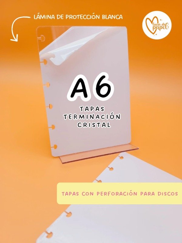 Producto - TAPAS PERFORADAS A6 CRISTAL /OPCIONAL +  PERFORADO PARA ELÁSTICO