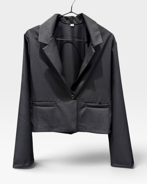 Producto - BLAZER SASTRERO CROP 2 BOLSILLOS BLACK 0675 - 2