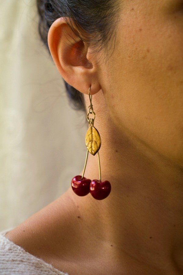 Producto - Pendientes de cerezas gold