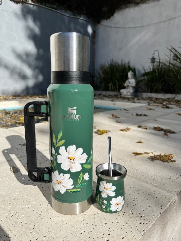 Producto - Termo y mate de acero Verde