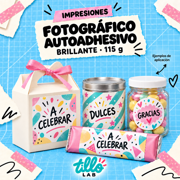 Producto - Impresiones en papel fotográfico autoadhesivo brillante de 115 g