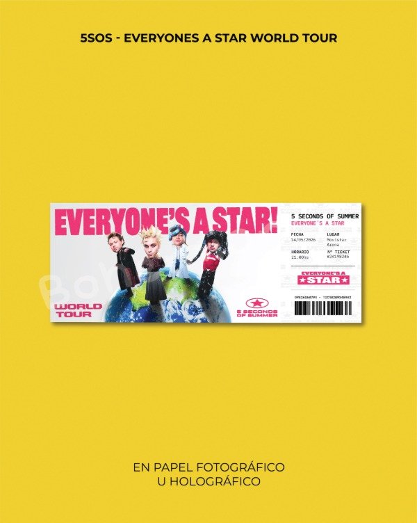 Producto - Entrada 5SOS "EVERYONES A STAR" - Entradas de Recuerdo