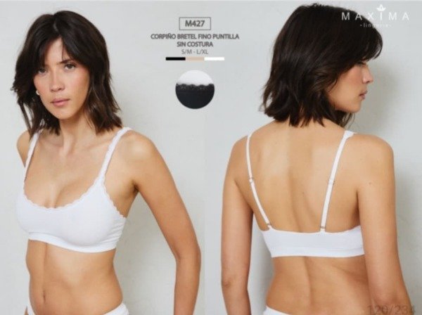 Producto - M427 - Máxima - Corpiño Bretel Fino Puntilla s/Costura