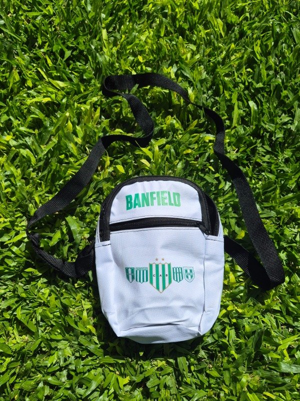 Producto - Morral Urbano Banfield Blanco Escuditos
