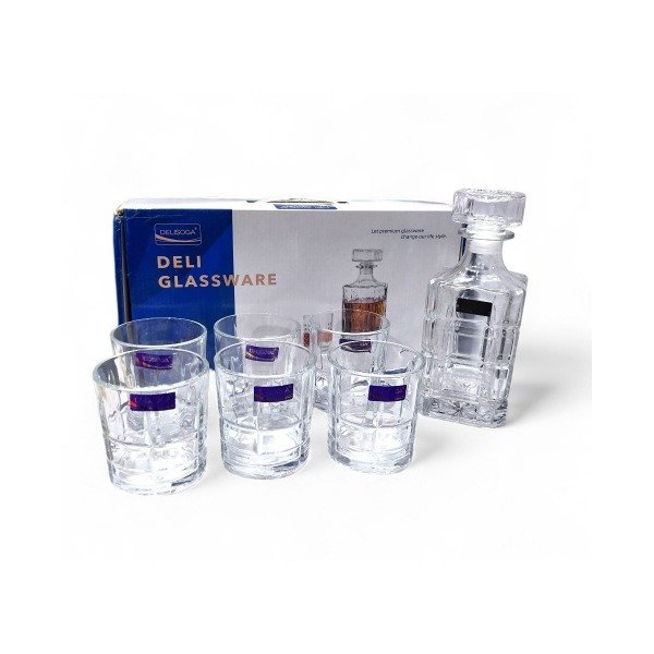 Producto - Set Whisky Botella de Vidrio + 6 Vasos