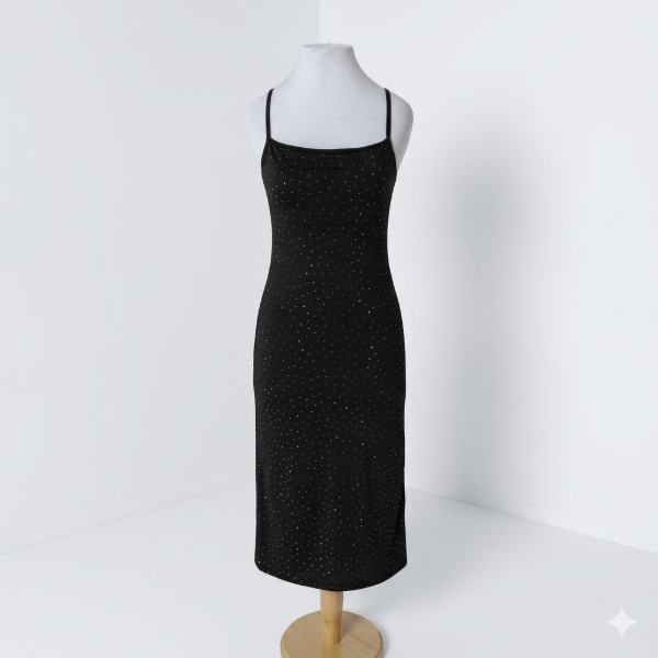 Producto - Vestido con brillos y espalda descubierta Negro S/M