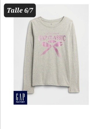 Remera manga larga gap talle 6 gris