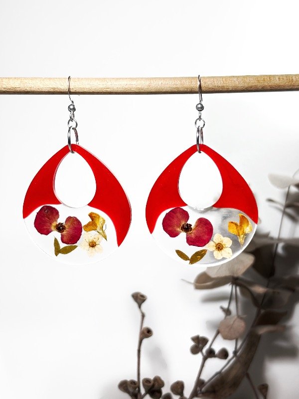 Producto - Aros Youngia Hana rojo
