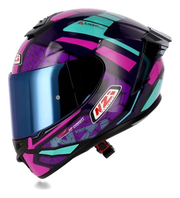Producto - CASCOS NZI TRENDY 3 STREAM OVERTAKING VIOLETA Y ROSA BRILLO - 0