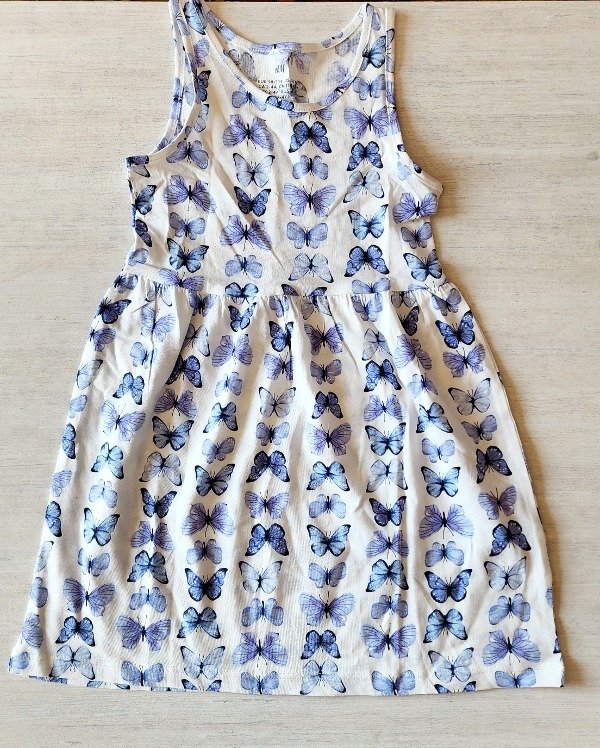 Vestido HyM talle 1/2 mariposa azules — imagen 2