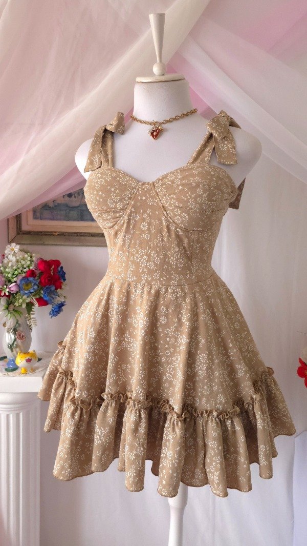 Producto - Vestido Coquette Nadinne Beige! IMPORTADO NUEVO - 5