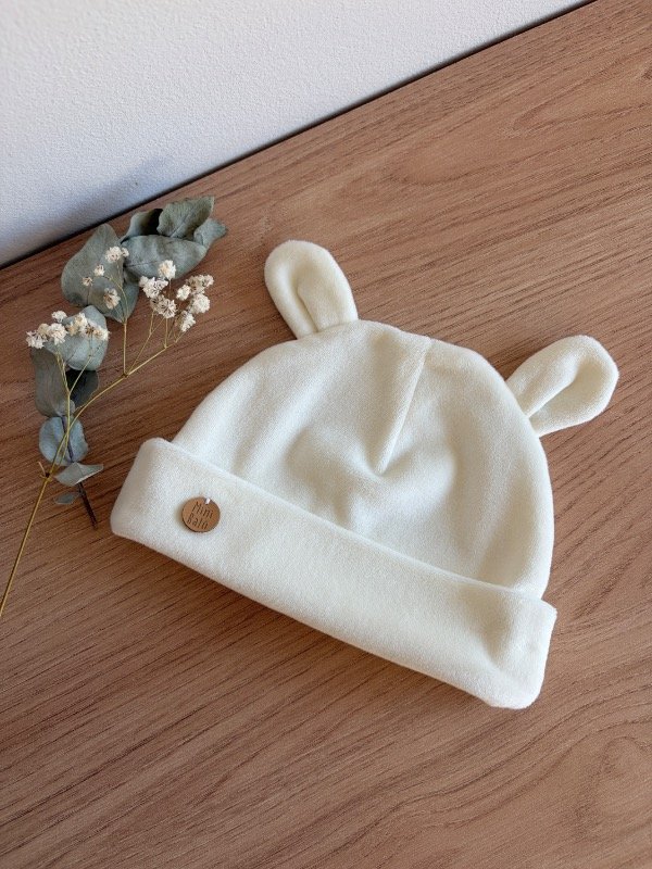 Producto - Gorro plush orejas crudo