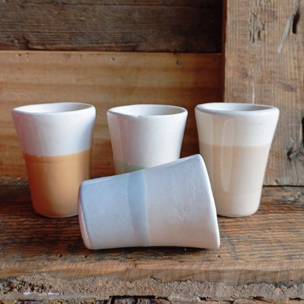 Producto - Cuenco Mini / Macetita Cónica - Natural y Gris