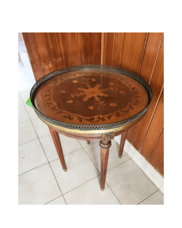 Producto - Mesa de arrime con marquetería / 52x48