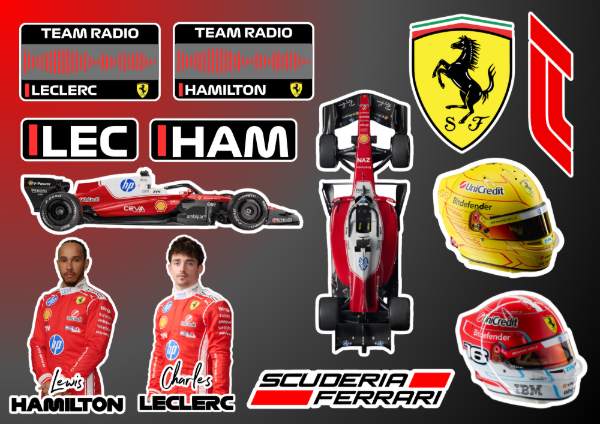 Producto - Calcomanías Stickers Ferrari Formula 1 2026