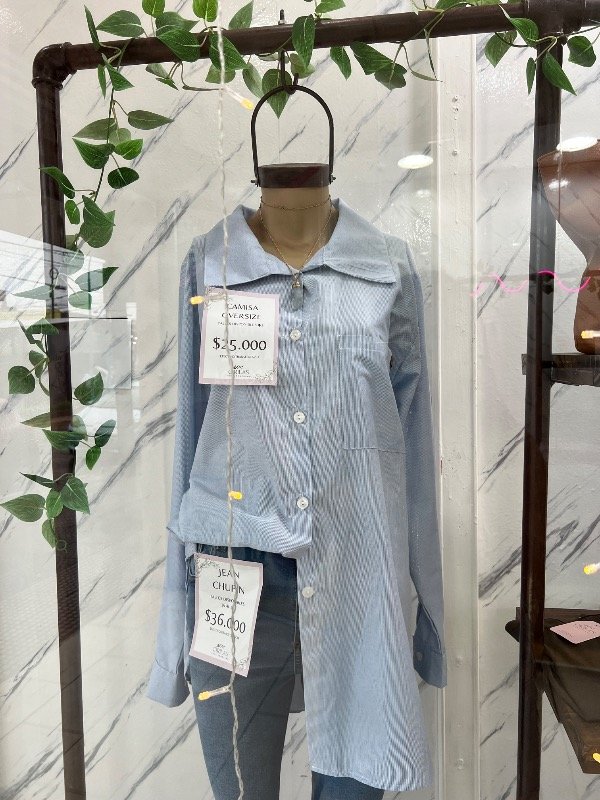 Producto - Camisa over size rayada 0543