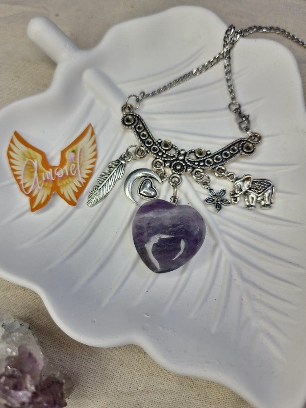 Producto - Collar Corazón Amatista multidijes