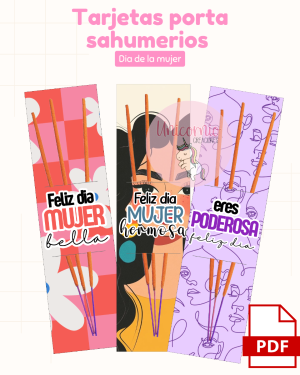 Producto - Tarjetas porta sahumerios día de la mujer