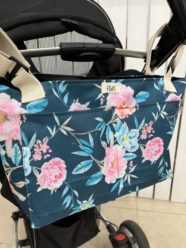 Producto - Organizador Cochecito flores azul