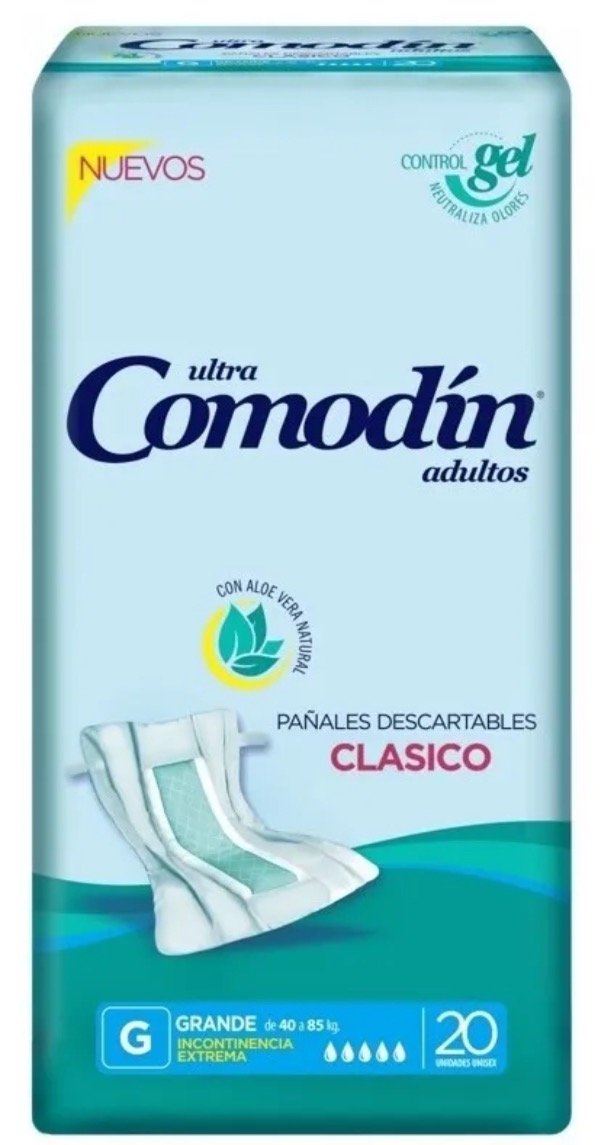 Producto - Comodin Pañales Adultos Clásico Rectos G x20 unidades