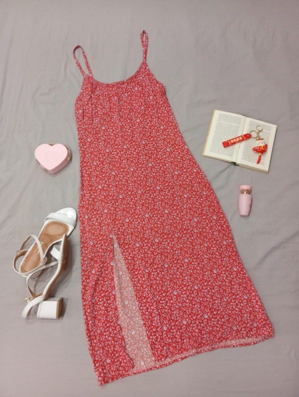 Producto - Vestido Rojo floreado talle 1