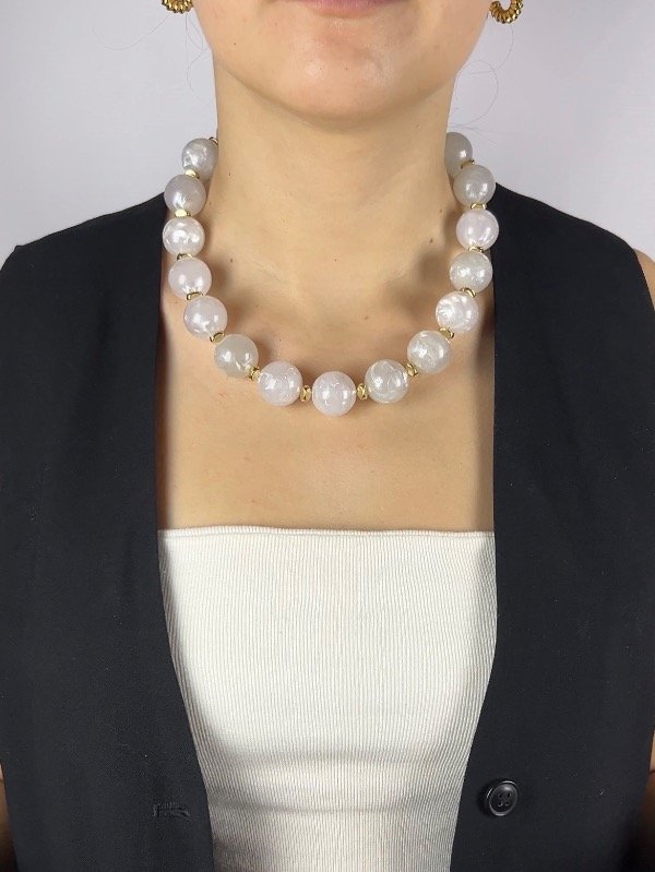 Producto - COLLAR CHICLE BLANCO PERLADO REGULABLE 2240