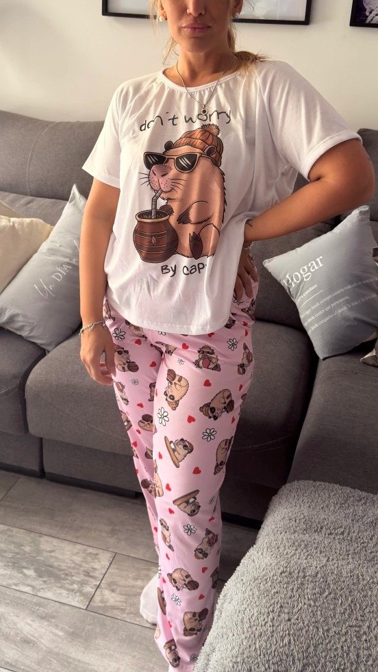 Producto - Pijama Animado Largo Capi Pink