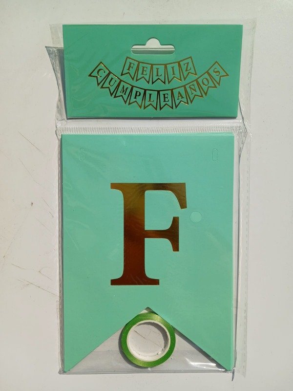 Producto - Banderín Liso "FC" Verde Aqua