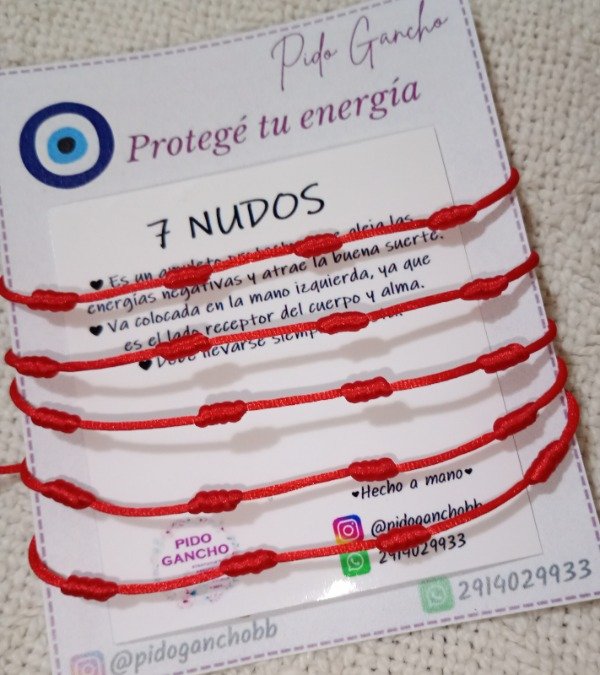 Producto - Set familiar  (5 unidades) pulseras 7 nudos