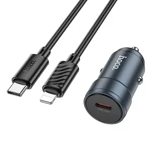 Producto - CARGADOR DE AUTO HOCO 30W TIPO C Z57A C/CABLE TIPO C A LIGHTNING