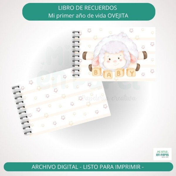 Producto - Libro de recuerdos imprimible "Mi primer Año de vida  OVEJITA" - 0