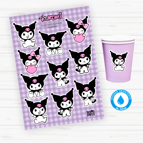 Producto - Sticker Silueta Resistentes al Agua "Kuromi"