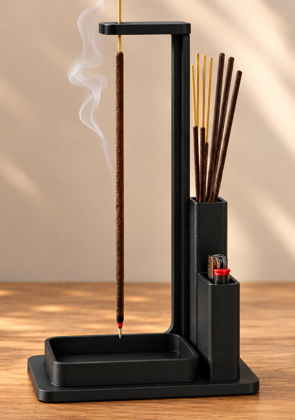 Producto - Porta Sahumerios Moderno con Encendedor y Organizador  Diseño Premium