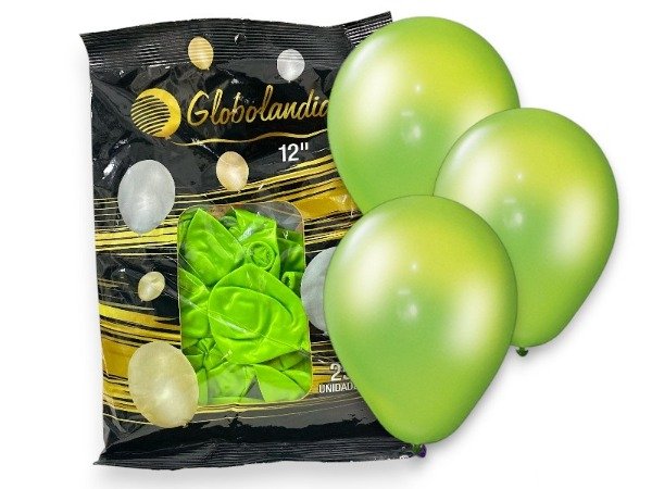 Producto - Globo Globolandia 12" Perlados Verde Manzana x25 u.