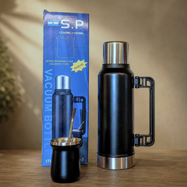 Producto - Termo Simil liso + mate y bombilla